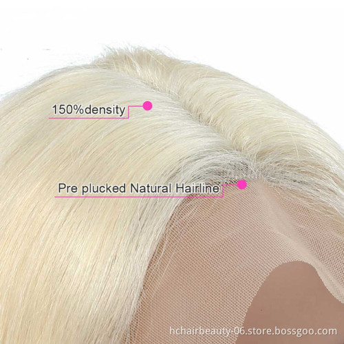 Factory Directly Provided whole price Pixie Cut Human Hair 613 Lace Front Short Curly Bob Wig